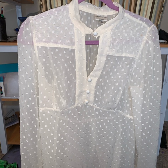 alice temperley sheer long-sleeved shirt - Picture 3 of 5